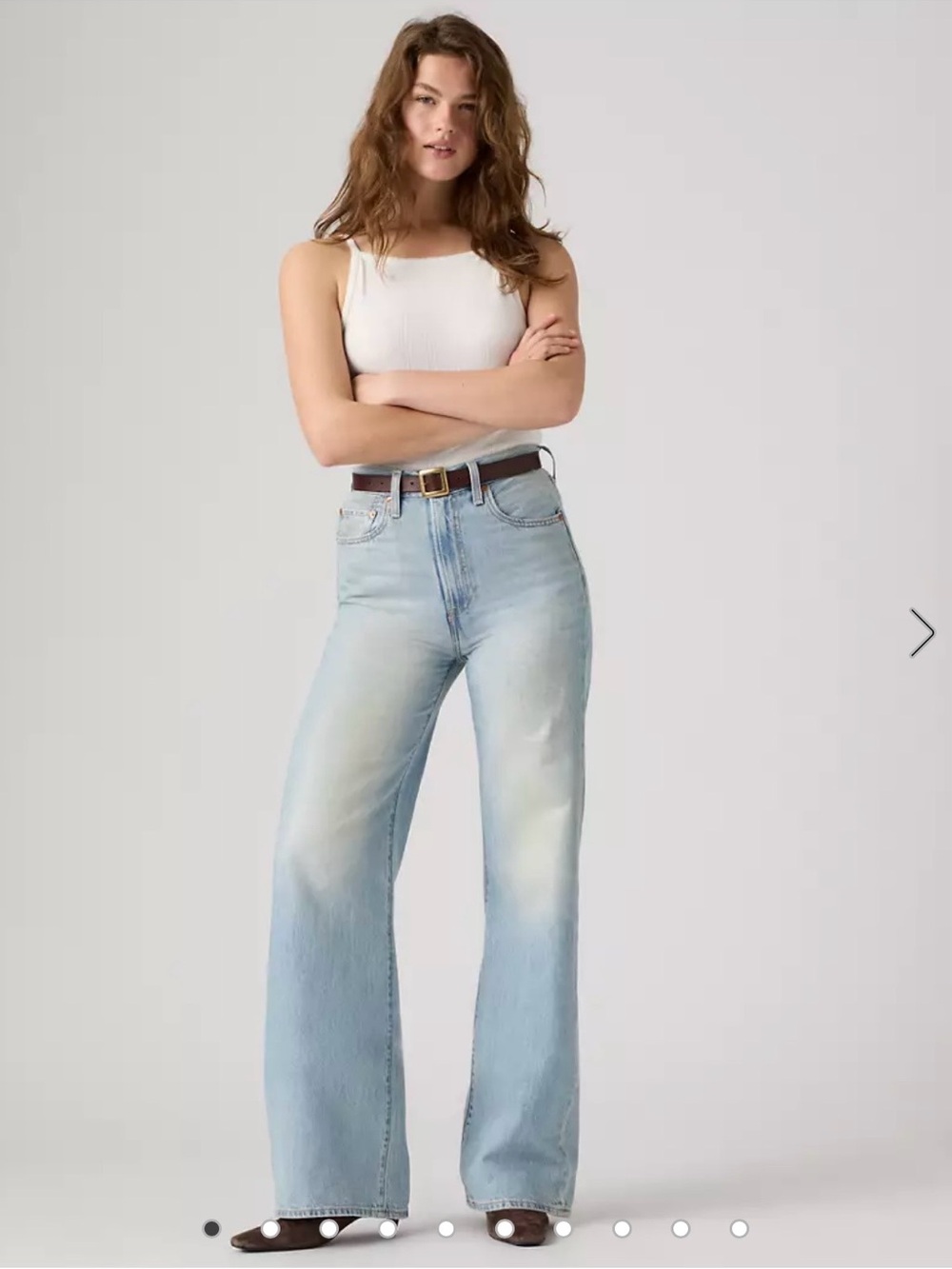 Levi’s Ribcage Wide Leg Women's Jeans High Gloss Medium Wash